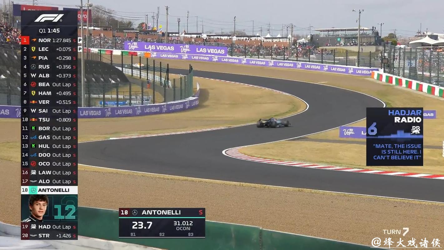 F1日本站排位赛：维斯塔潘赛季首杆 角田主场止步Q2